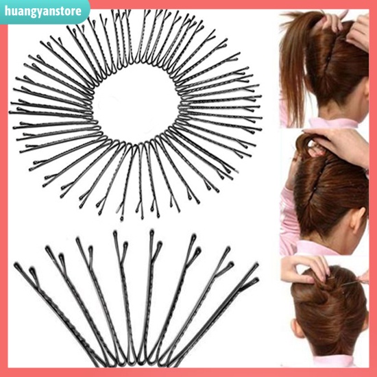 Set 60 Kẹp Tăm Kim Loại Màu Đen Cho Nữ