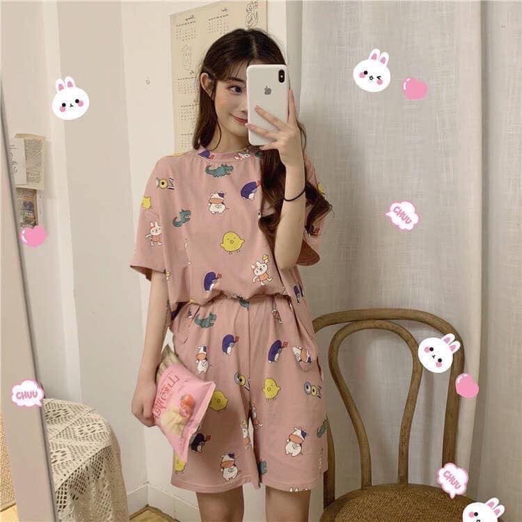 Set Pizama Nữ Mặc Nhà - Đồ Bộ Pijama Ngủ Đồ Bộ Ngủ Nữ Dễ Thương Form Quảng Châu Phối Độc Lạ-Kèm video thật | BigBuy360 - bigbuy360.vn
