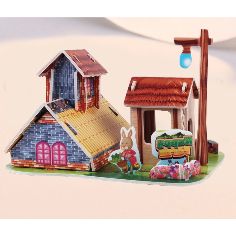 Đồ chơi lắp ghép hình ngôi nhà 3D cho trẻ em DIY