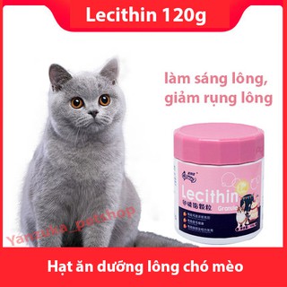 Hạt ăn dưỡng lông cho chó mèo Lecithin 120g, thức ăn cho chó mèo giúp làm sáng, chống rụng lông cho chó mèo