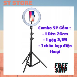 Đèn Live Tream 26cm ⭐️ Đèn Loại 1, Gậy Dài 2,1M , Dùng Chụp hình sản phẩm, live tream bán hàng, quay tiktok đều tốt