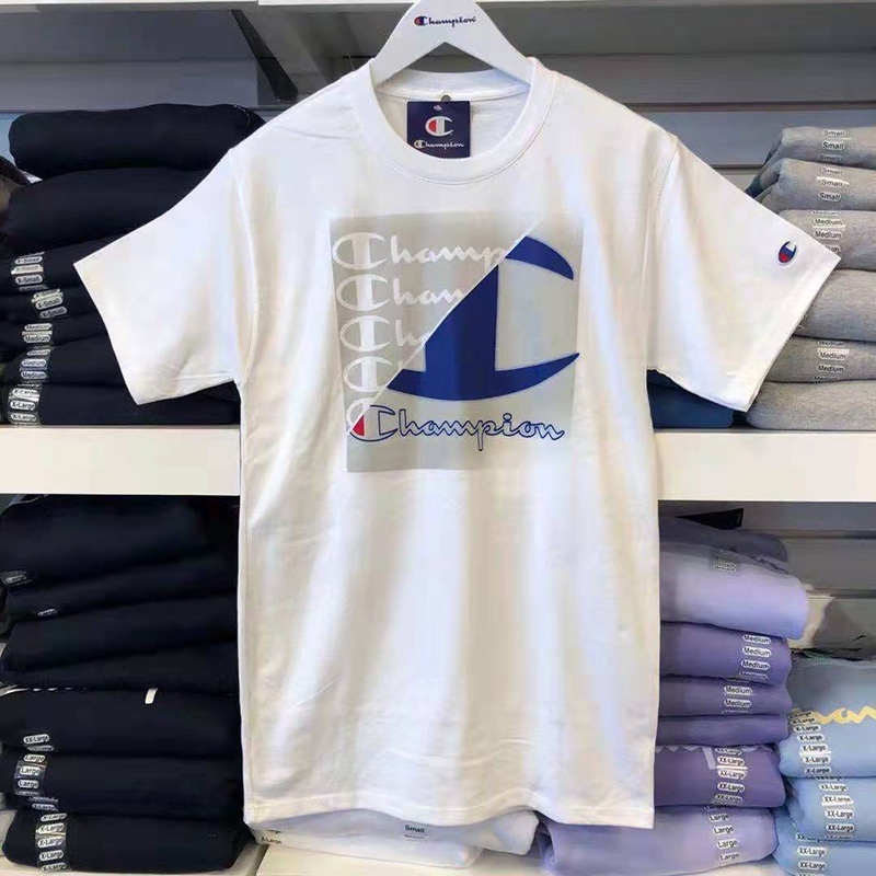 Áo Thun Cotton Tay Ngắn In Chữ Champion Unisex