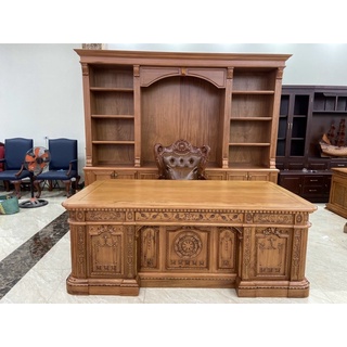 bộ 3 bàn, ghế, tủ giám đốc gỗ gõ