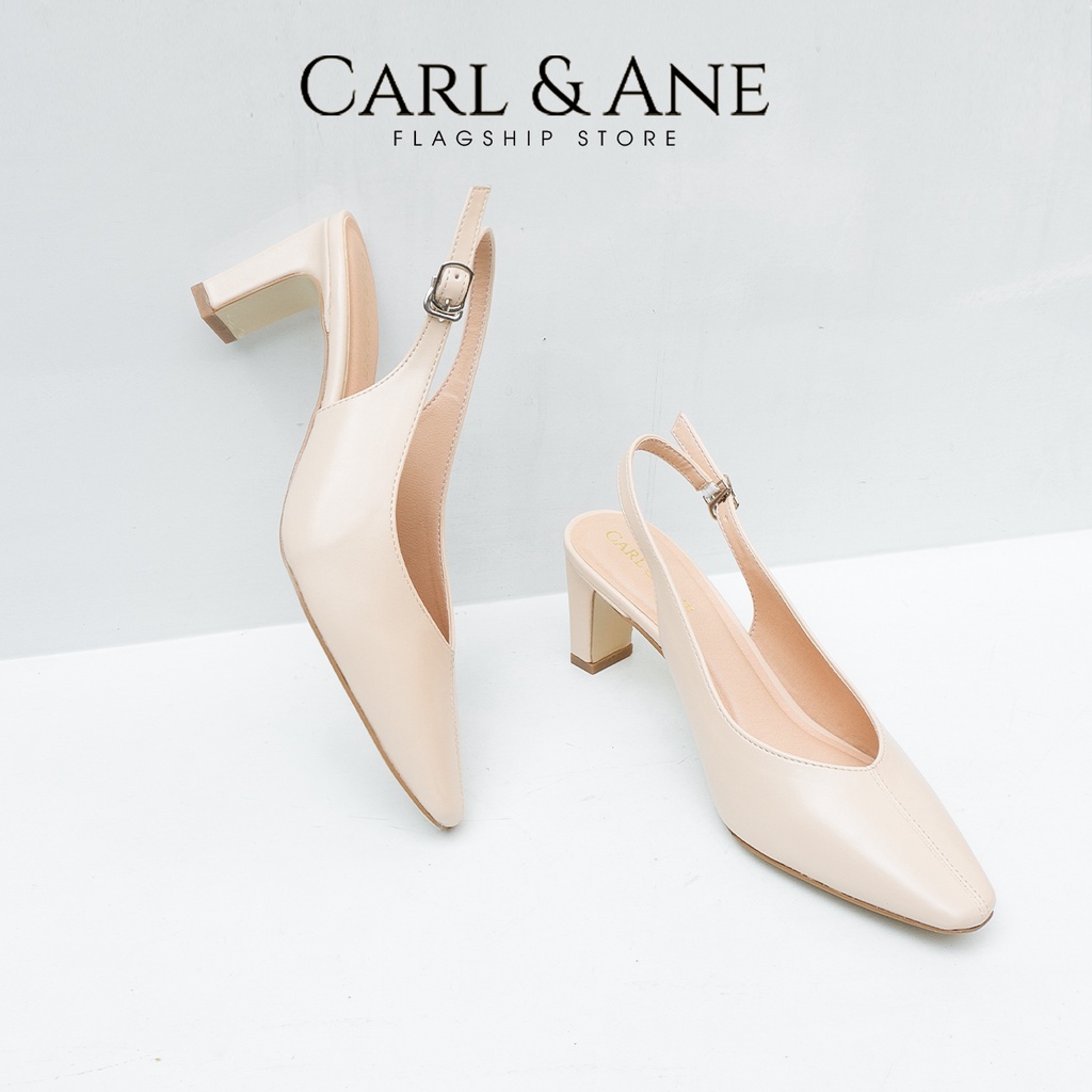 Carl & Ane - Giày cao gót mũi nhọn phối quai thời trang công sở cao 6cm màu trắng - CL027