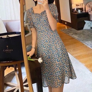 Đầm suông hoa cổ u