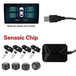 Hệ thống theo dõi áp suất lốp xe hơi TPMS không dây kết nối USB Android