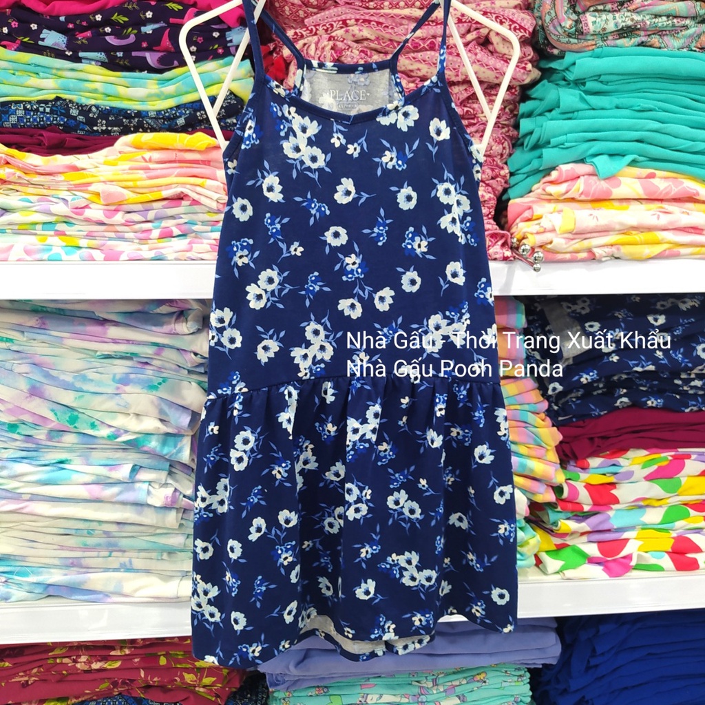 Đầm hai dây xanh hoa size đại  BG2261