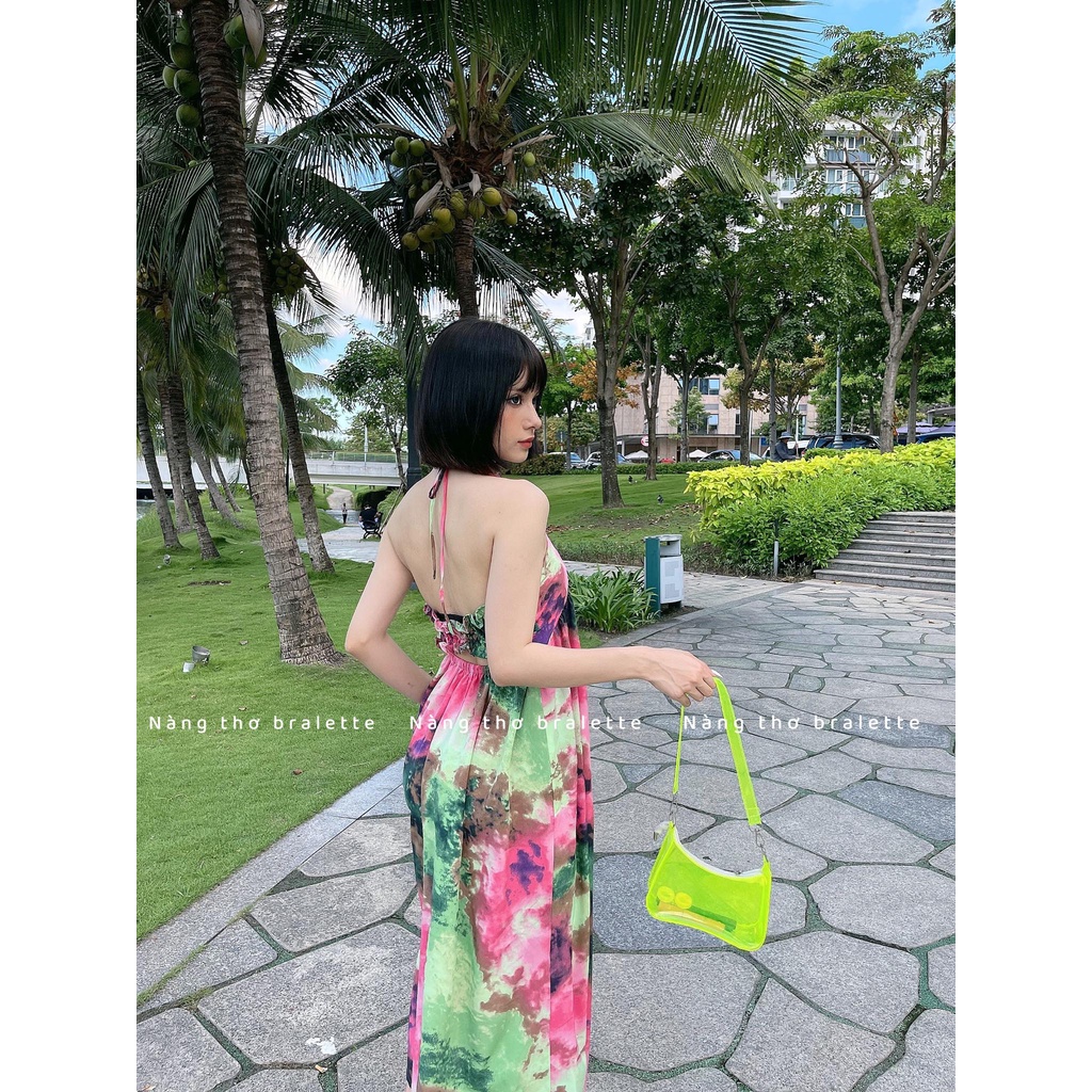 Đầm maxi lụa mango