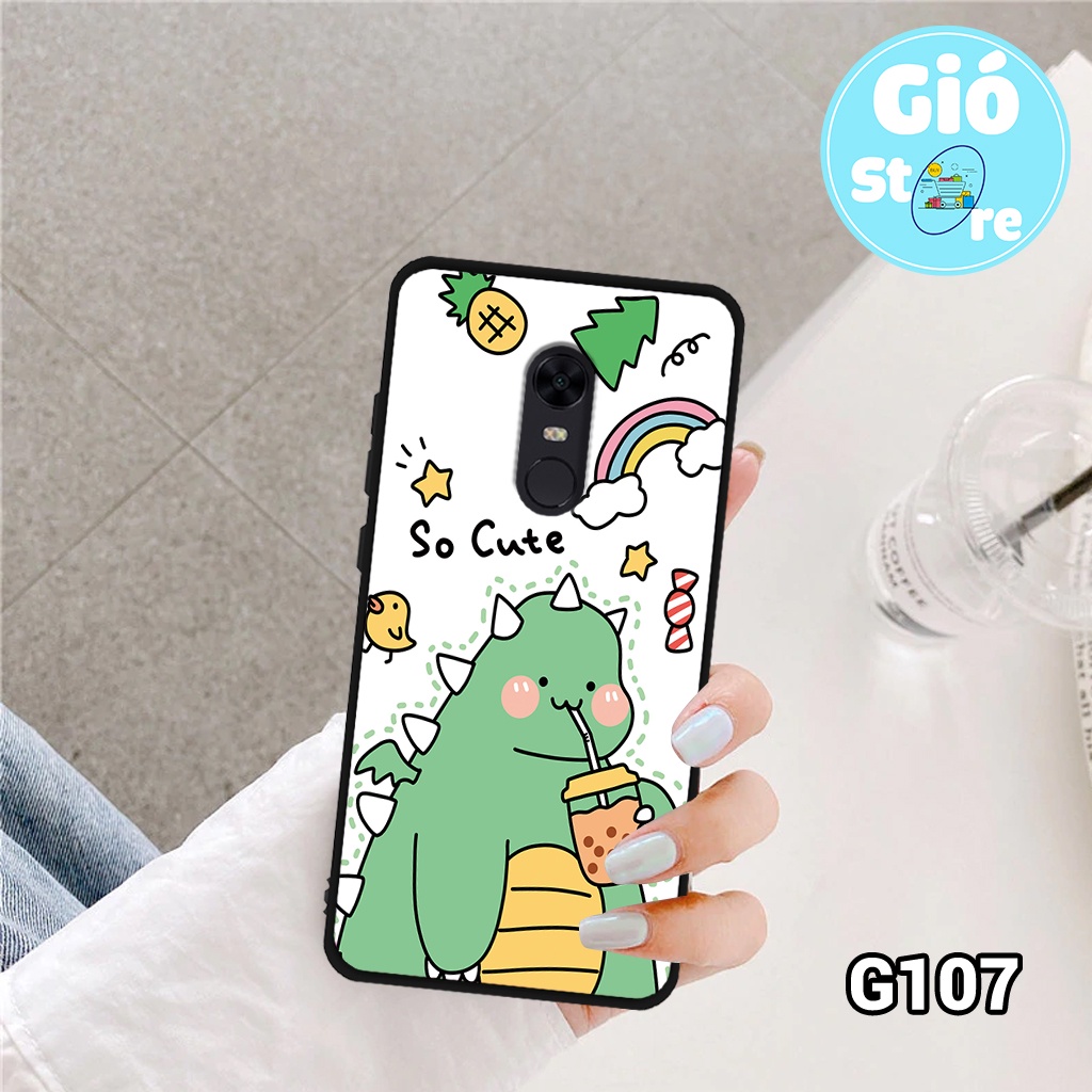 Ốp lưng Xiaomi REDMI NOTE 4/NOTE 4X-REDMI 5-REDMI 5 PLUS - Ốp điện thoại Xiaomi in hình khủng long,dinosaur dễ thương