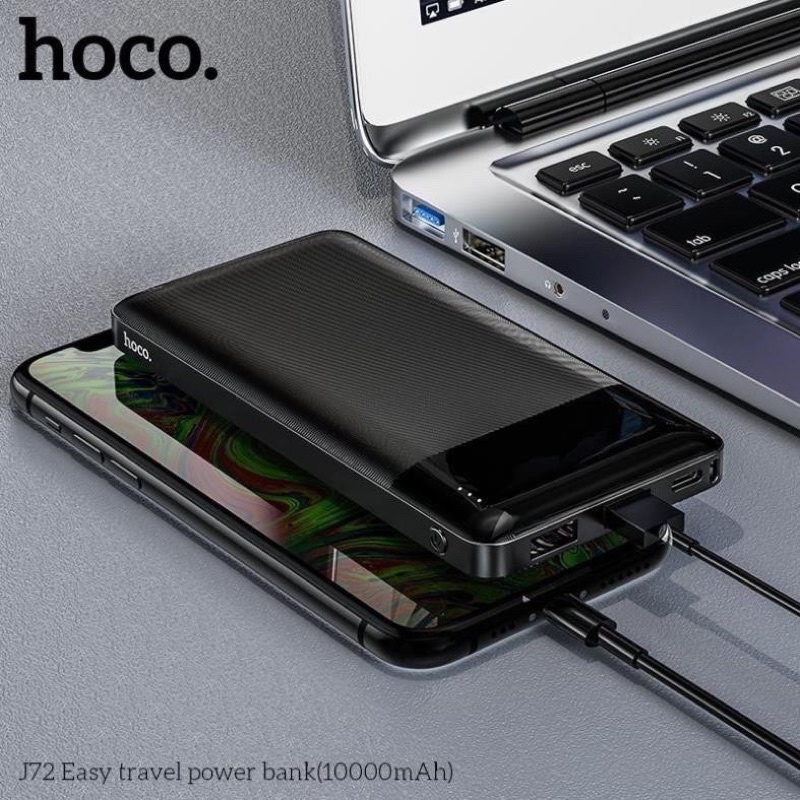 PIN SẠC DỰ PHÒNG POLYMER A+2 USB 2.0A 10000MAH HOCO J52-LED SIÊU MỎNG SẠC NHANH CHO IPHONE IP Huawei Samsung Oppo Realme