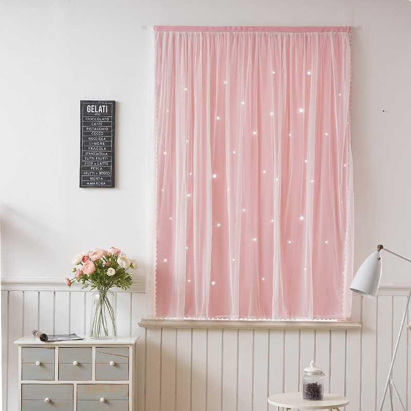 Rèm cửa dán 2 lớp chống nắng họa tiết ngôi sao lấp lánh không khoan tường ♥️ URI DECOR ♥️