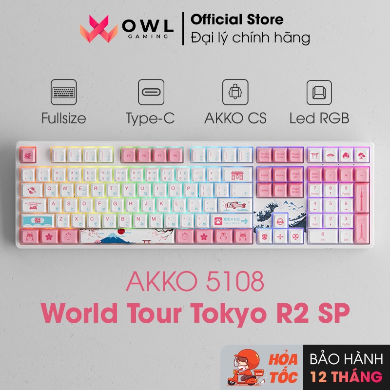 Bàn phím cơ AKKO 5108 World Tour Tokyo R2 SP (Hotswap / Foam tiêu âm / AKKO CS Sw)
