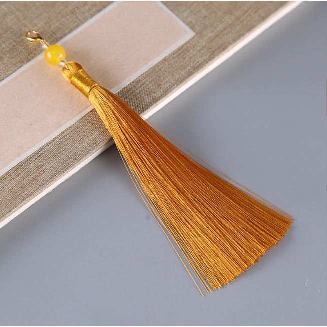 Tua Rua Có Móc Treo Vàng Xỏ Hạt Màu Tổng 15cm Trang Trí Nhiều Màu