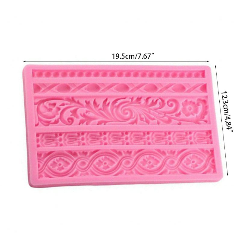 Bộ 2 Khuôn Silicone Làm Bánh Họa Tiết Ren Theo Phong Cách Baroque