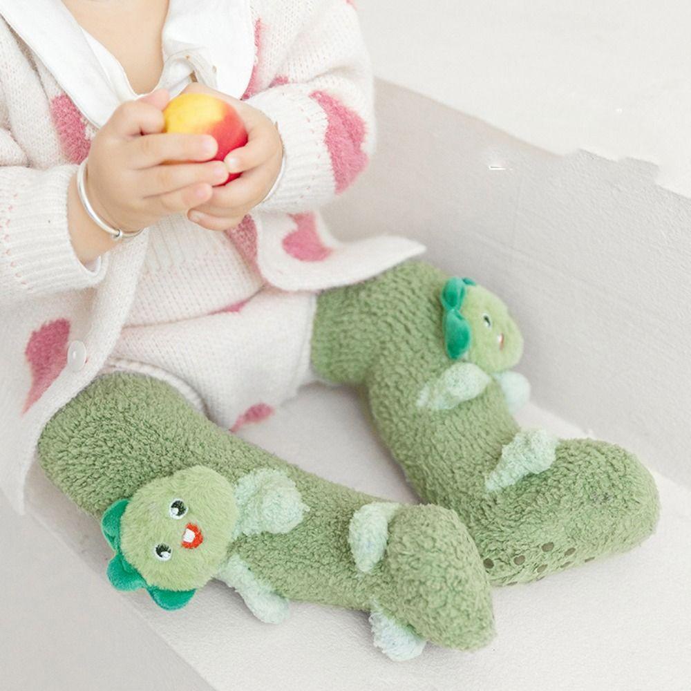 Vớ Nhung San Hô Thoáng Khí Thoải Mái Họa Tiết Hổ Hoạt Hình Dễ Thương Cho Bé