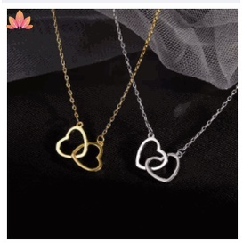 Dây chuyền mặt hình trái tim màu bạc/vàng thời trang cho nữ
