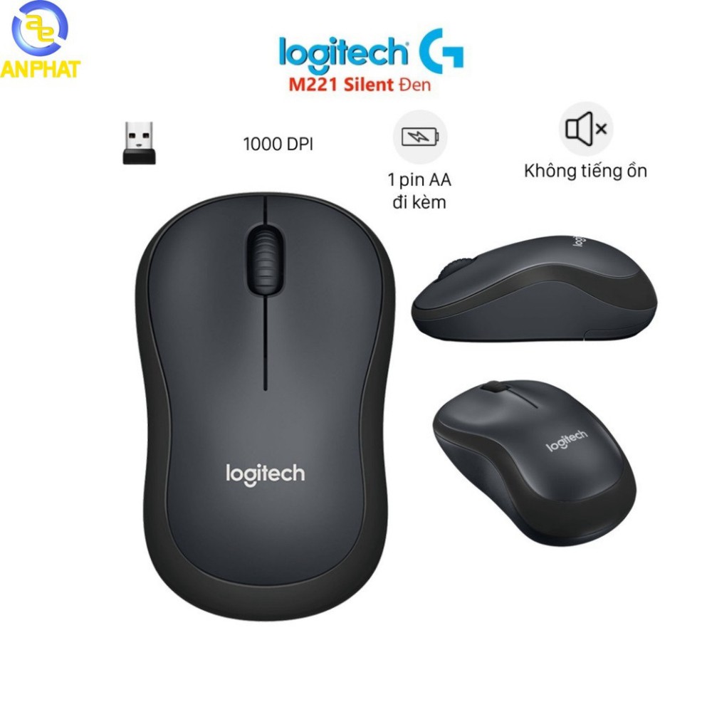 Chuột không dây Logitech M221 (Silent Mouse) - Bảo hành 12 tháng