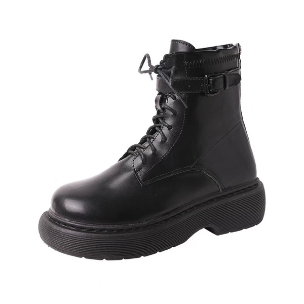 Boots martin cổ ngắn ulzzang đan dây đế cao 4cm