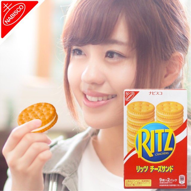 01 Hộp x 160gr x 2 gói Bánh quy kẹp kem phô mai Ritz Nhật Bản (Date: 04/2021)