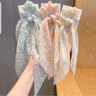 Cột tóc vải scrunchies băng đô nơ dài