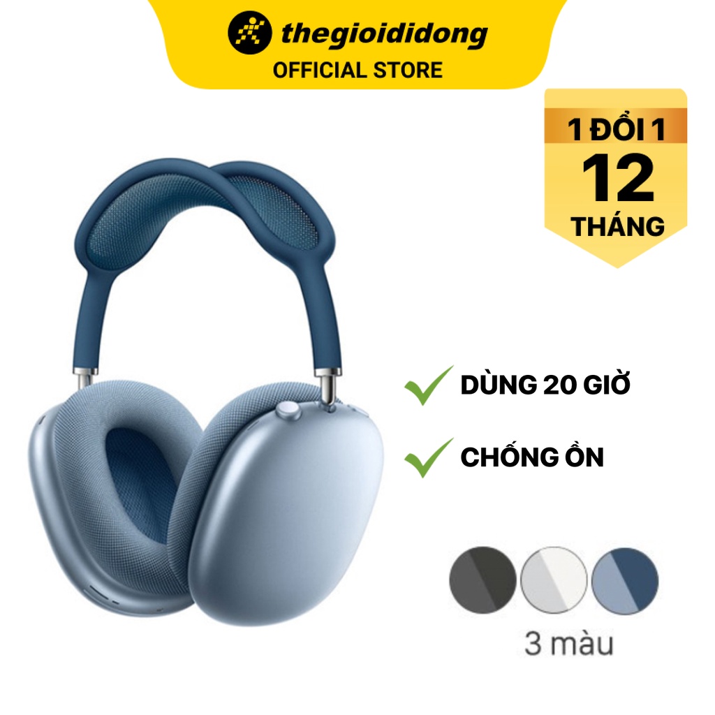 Tai nghe Bluetooth ko dây táo Max Chụp tai táo MGYH3/MGYJ3/MGYL3 Chống ồn BH 12 tháng-Pin 20h có hộp sạc