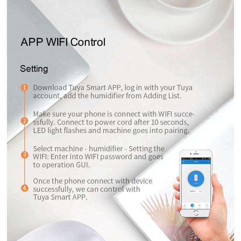 Máy phun tinh dầu cao cấp Gx Diffuser Điều khiển giọng nói / App SmartPhone (Tặng kèm 1 lọ tinh dầu thơm cao cấp)