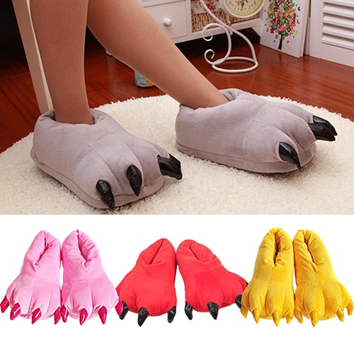 Dép Bông Đi Trong Nhà Hình Móng Vuốt Động Vật Dễ Thương Thời Trang Mùa Đông Cho Nam Và Nữ
