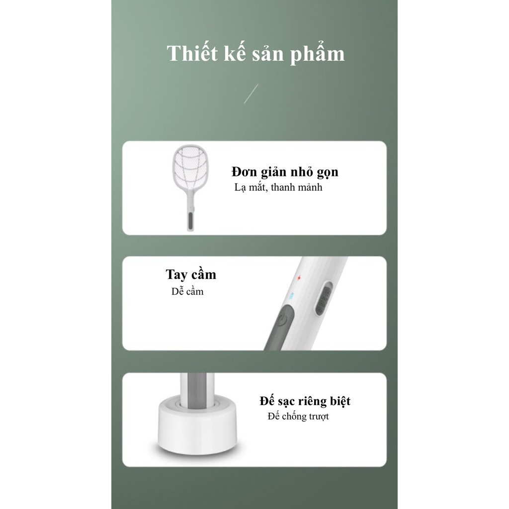 Vợt muỗi kiêm đèn bắt muỗi tự động- Vợt muỗi đa năng tích điện 2 trong 1 - Pin sạc cao cấp - Bảo hành 3 tháng