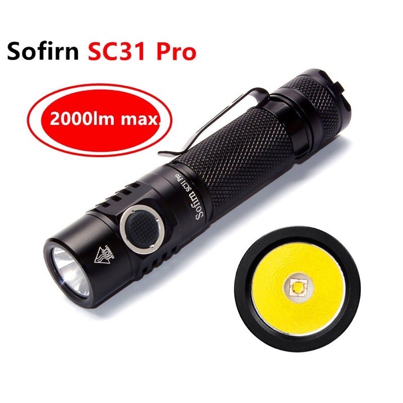 Sofirn SC31 Pro 2000 Lumen SST40 Đèn Pin Led Siêu Sáng Anduril UI Sạc Thân Type-C Nhiều Chế Độ Nhỏ Gọn Tiện Dụng