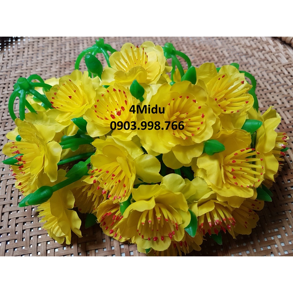 Hoa mai hoa đào giả sét 100gr- phụ kiện trang trí Tết