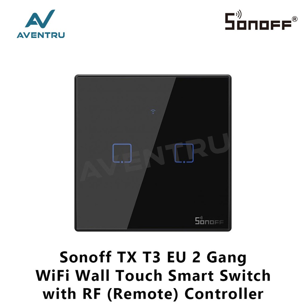 Công Tắc Cảm Ứng Thông Minh Sonoff Touch Tx T3 Eu 2gang Wifi & Rf 433mhz