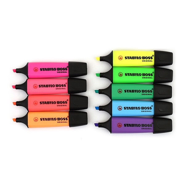 Combo 9 bút dạ quang Stabilo Boss Original Highlighter – UP.PENS Collection – Standard Colors