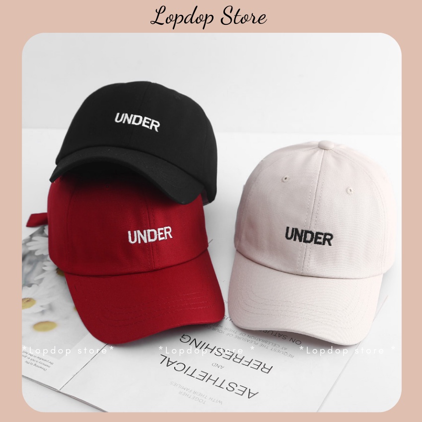 Mũ lưỡi trai nam nữ chuẩn phom bóng chày cá tính thêu UNDER phong cách Unisex – MU175 LOPDOP OFFICAL