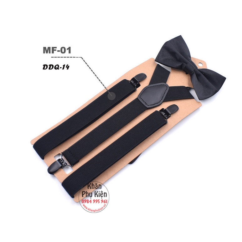 Dây Đeo Quần Chữ Y Kẹp Đen - Mã DDQ14 (tặng nơ)