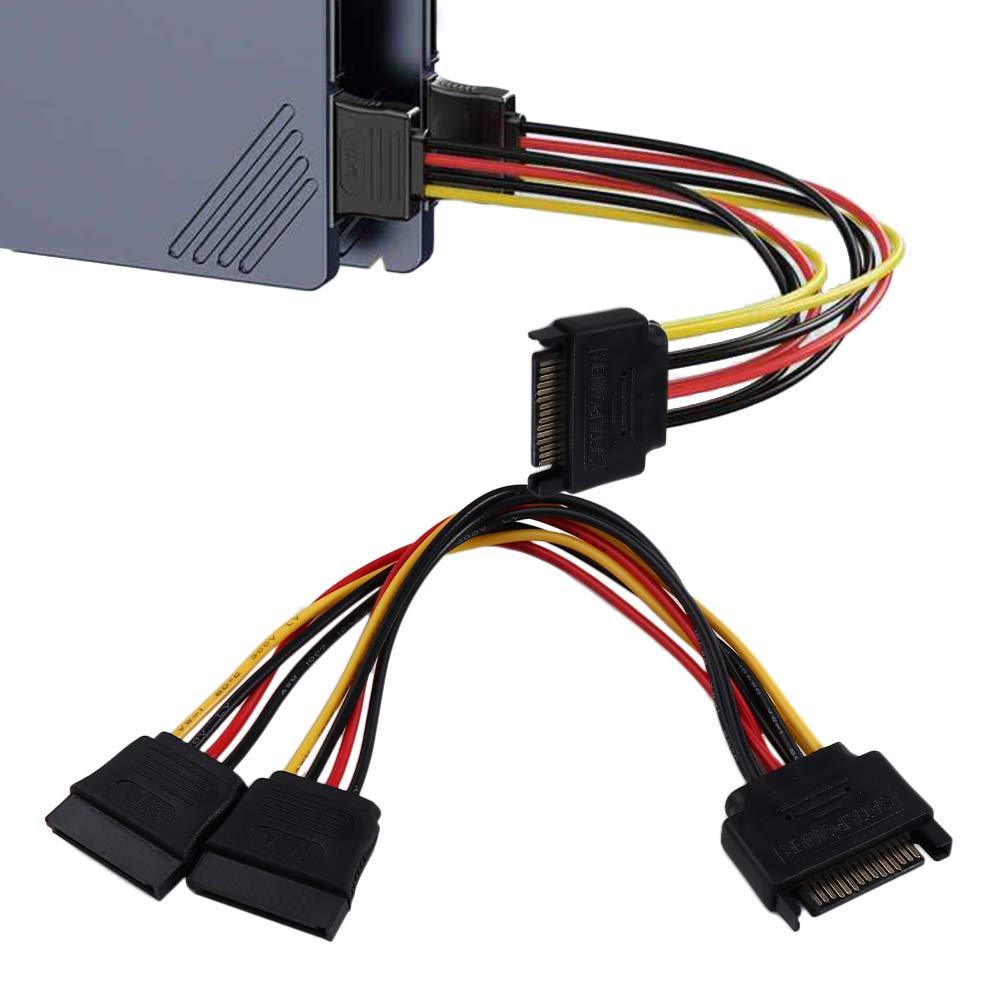 Dây Cáp Mở Rộng Nguồn Ổ Cứng SATA II 15Pin PSU SATA Male Sang 2 Female Chất Lượng Cao