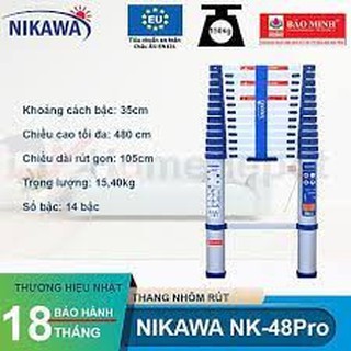 Thang nhôm rút đơn Nikawa NK-48PRO