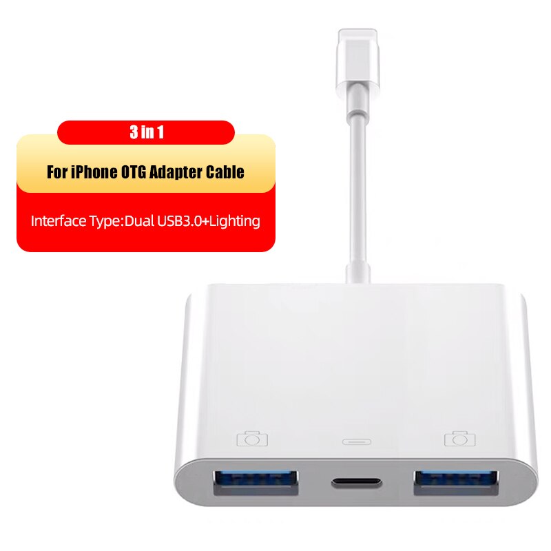 【Ready Stock】 USB OTG Cho iPhone iPad IOS13 Lightning Sang USB 3.0 Ổ U Chuột Bàn Phím Chuyển Đổi sét Đến Camera Adapter