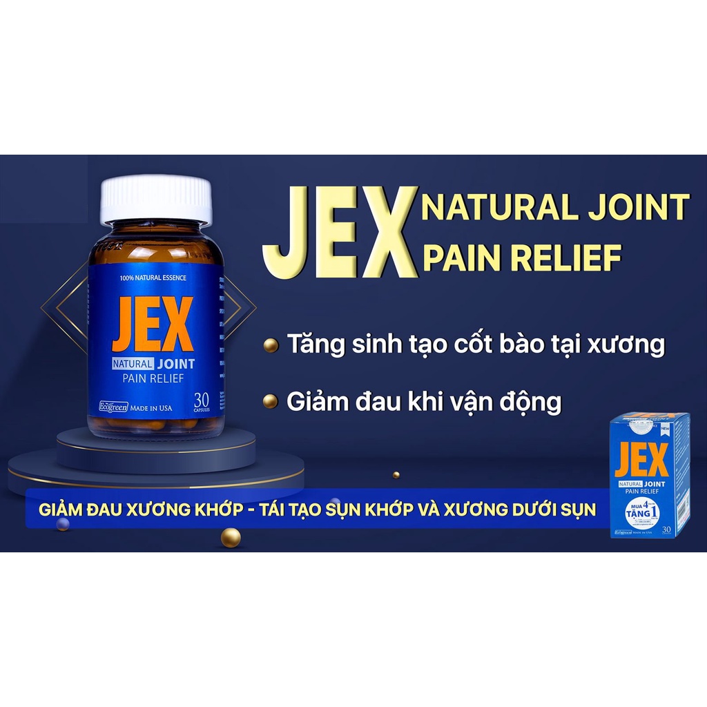 [Mẫu Mới] Viên uống bổ khớp, tái tạo sụn khớp Jex Natural Joint 30 - 60 viên