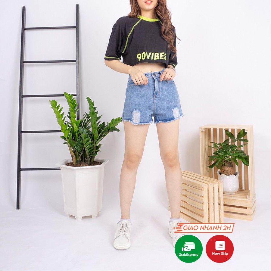[Mã FAMAYWA giảm 10K đơn 50K] Quần short jean nữ Ulzzang GENZ lưng cao không gấu rách ống ZWJ021 | BigBuy360 - bigbuy360.vn