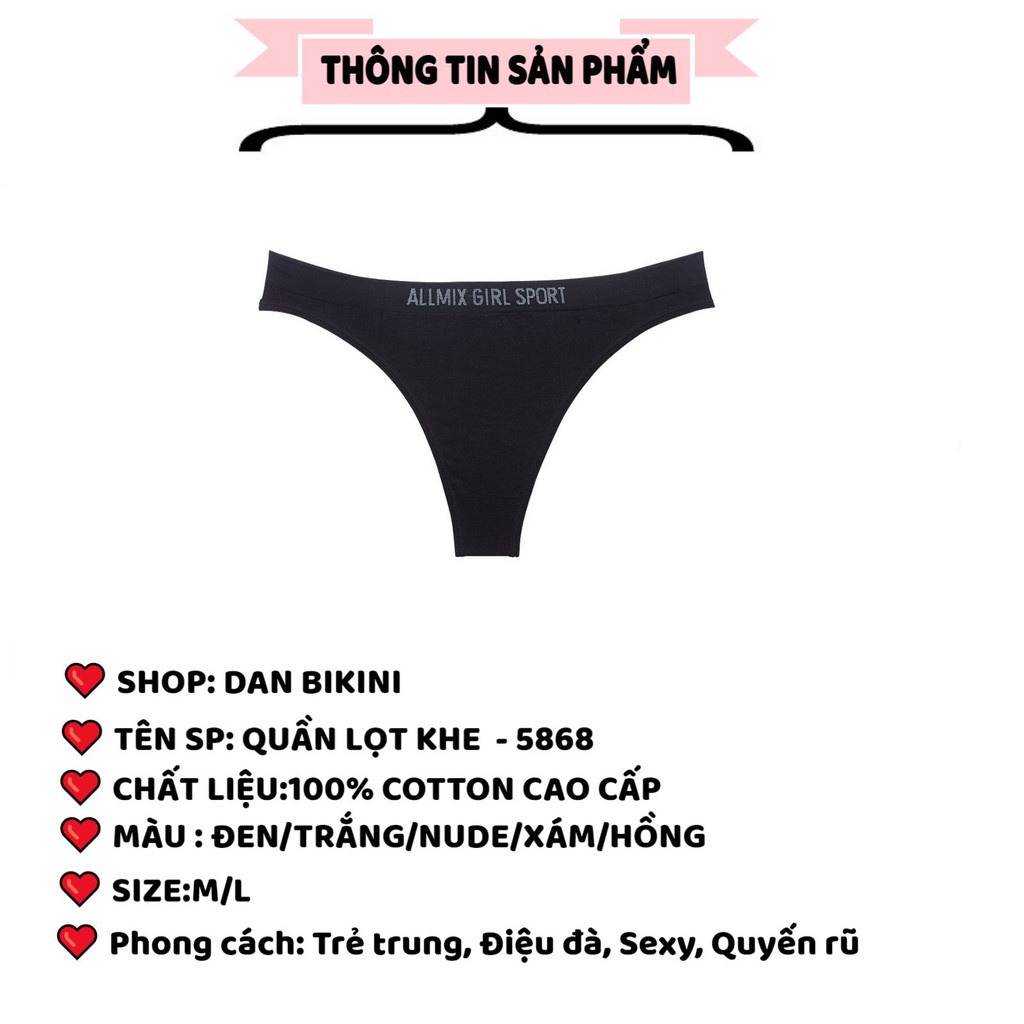 Quần Lọt Khe Nữ ❤️FREESHIP❤️ Quần Lót Nữ Cotton Lọt Khe cạp in chữ ALLMIX GIRL SPORT cá tính mã 5868