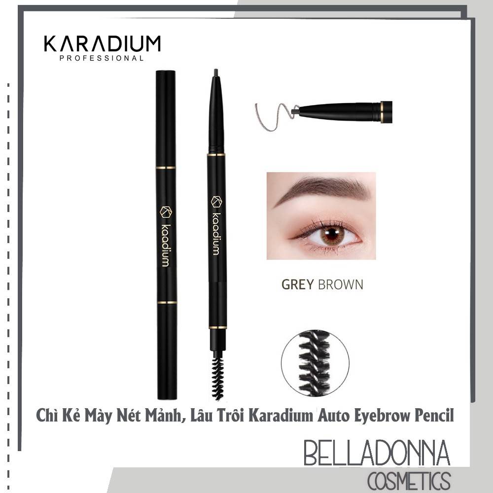 [Chuẩn Auth] Chì Kẻ Mày 2 Đầu Lâu Trôi Karadium Auto Eyebrow Pencil #04 Grey Brown Tone nâu xám