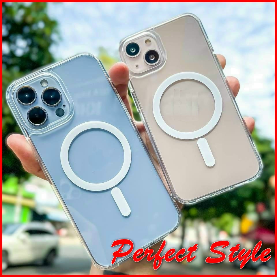 Ốp lưng Magsafe Case for IP 13 12 11 Pro Max xs max Chống Sốc từ tính Trường hợp trong suốt
