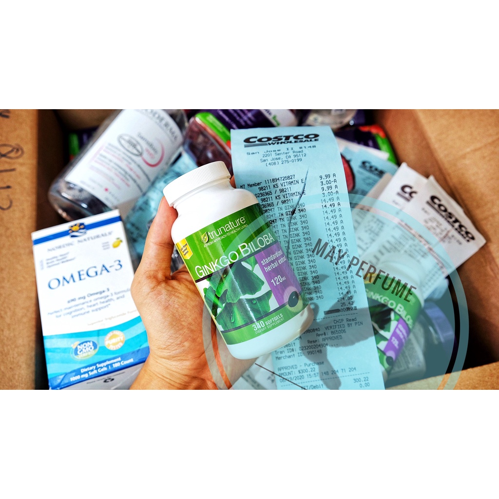 Mẫu mới 340 viên Ginkgo Biloba Trunature 120mg của Mỹ _ Live mua hàng tại Mỹ
