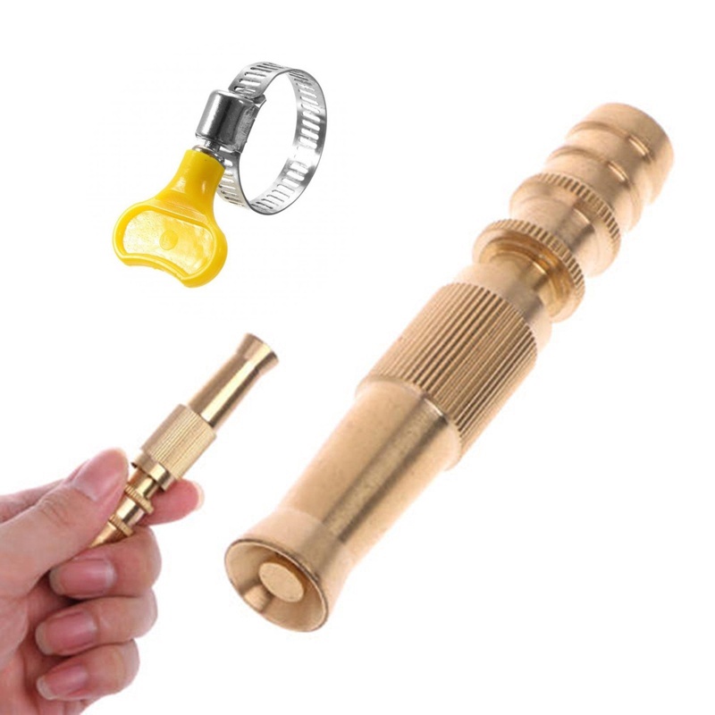 (kèm đai thiết) Đầu vòi xịt tăng áp đa năng mini chất liệu đồng tưới cây, rửa xe, vệ sinh sân vườn, nhà cửa - QM.PK095
