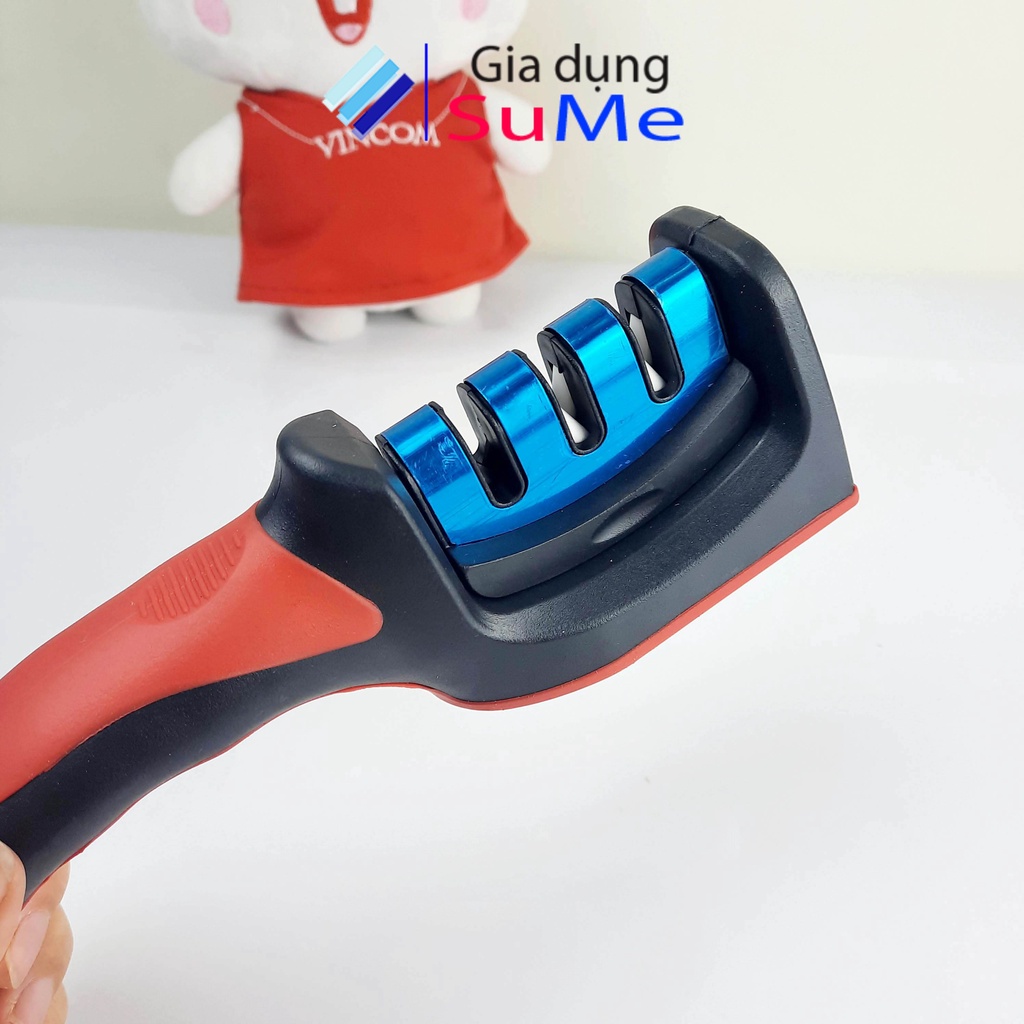 Dụng cụ mài dao kéo 3 rãnh, đồ mài dao Inox đa năng cầm tay tiện dụng