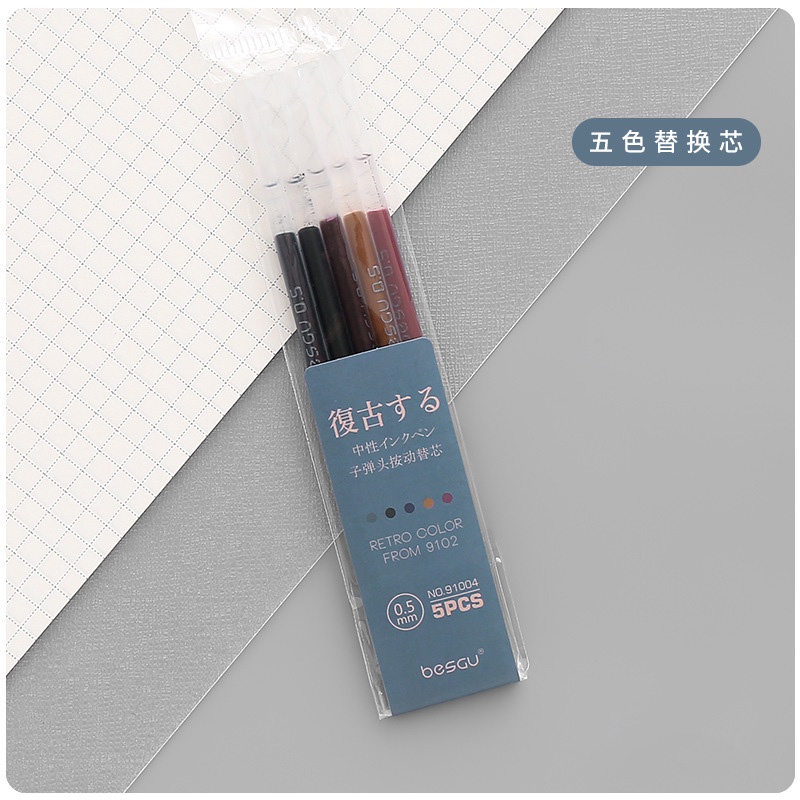 Bút gel ngòi 0.5mm có thể thu gọn phong cách retro