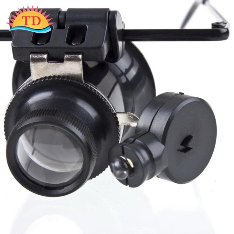 Kính lúp đeo zoom 20 lần có đèn led Tặng kính lúp Magnifier