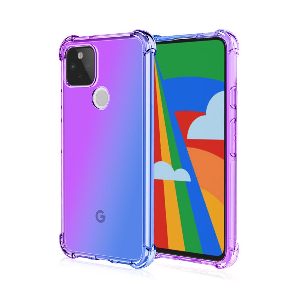 Ốp điện thoại silicon TPU mềm trong suốt chống rơi màu gradient cho Google Pixel 6 5 XL 5A 4A 5G 4 4XL