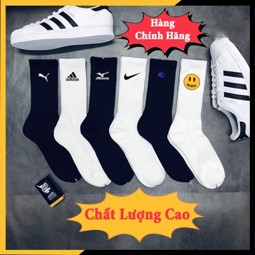 Tất/vớ dệt kim Adidas cổ cao, Nike, Puma, Mizuno, Jordan, Drew, NY, LA, nam nữ, Unisex, thời trang, thể thao, bóng đá