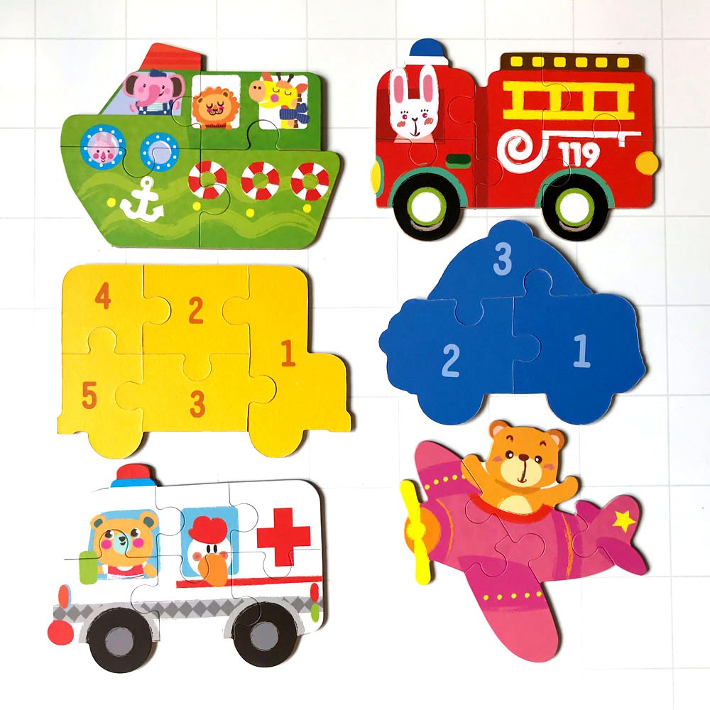 Bộ Xếp Hình 6 Hình Khởi Đầu My First Puzzle Hộp Sắt Cho Bé 2-5 Tuổi - Tranh Ghép 3D #CLXCB Woodentoys